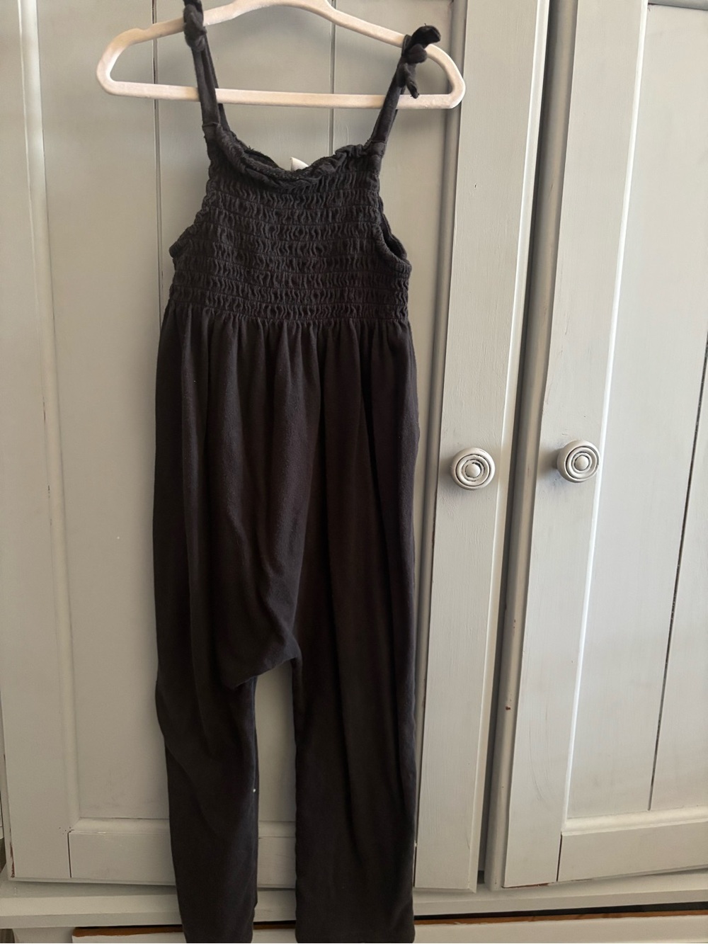GAP Black Smocked-Strap Jumpsuit